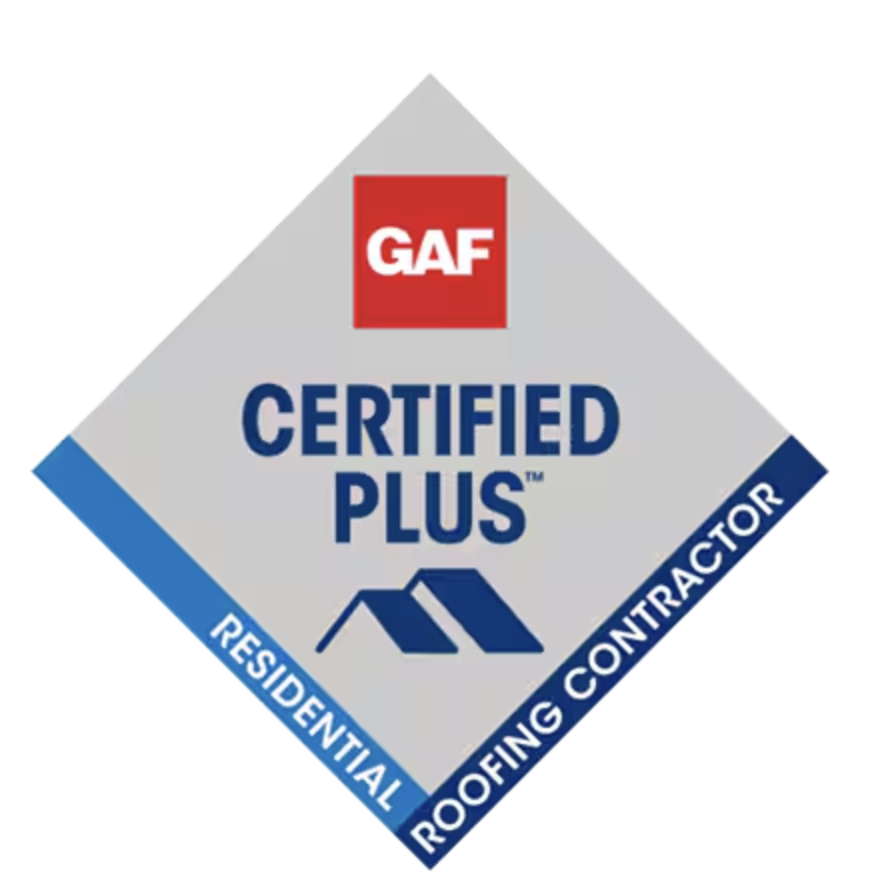 GAF Certified Plus Residential Roofing Contractor badge
