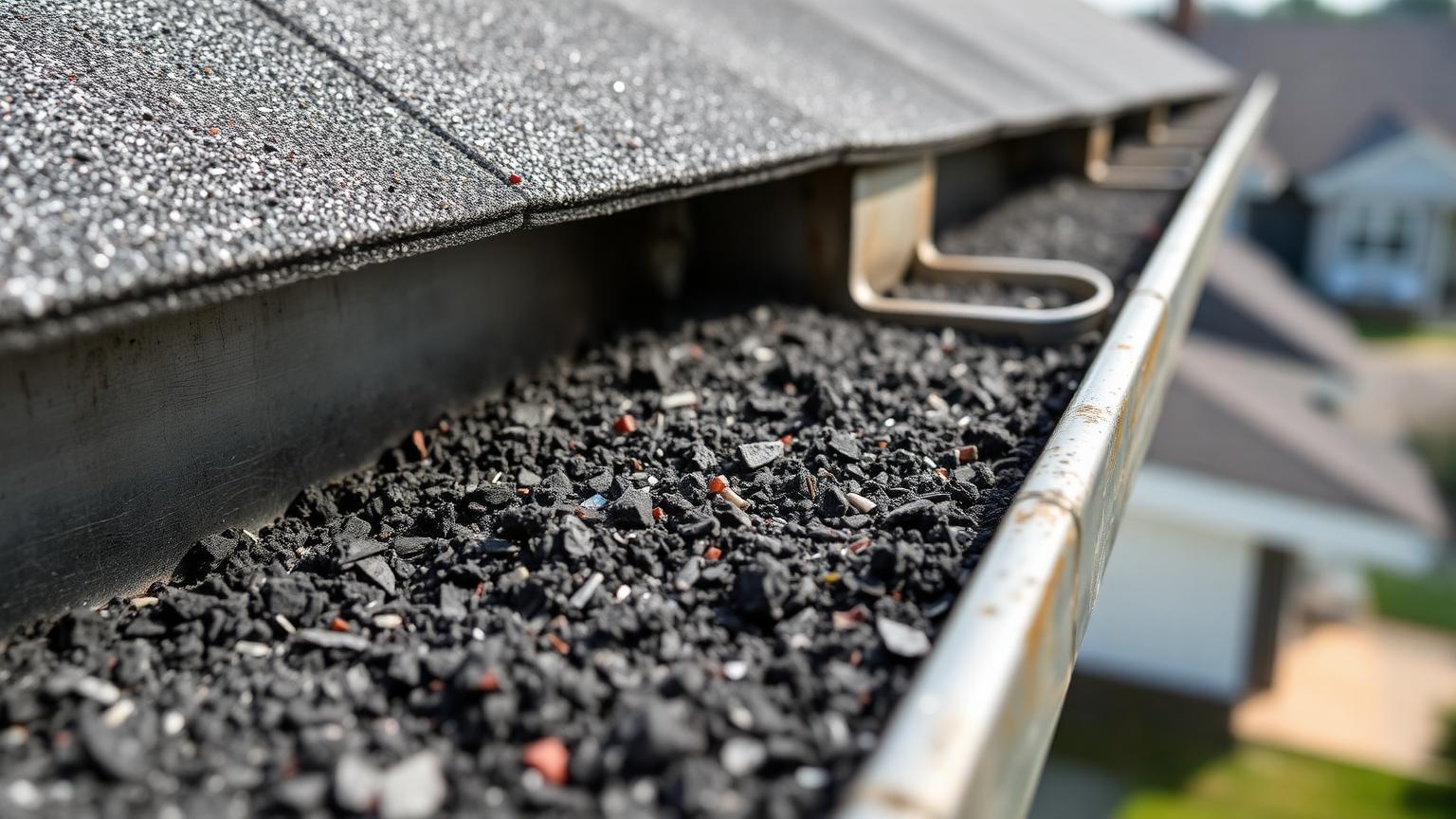 Asphalt Shingle Granules in Gutters: When to Pay Attention