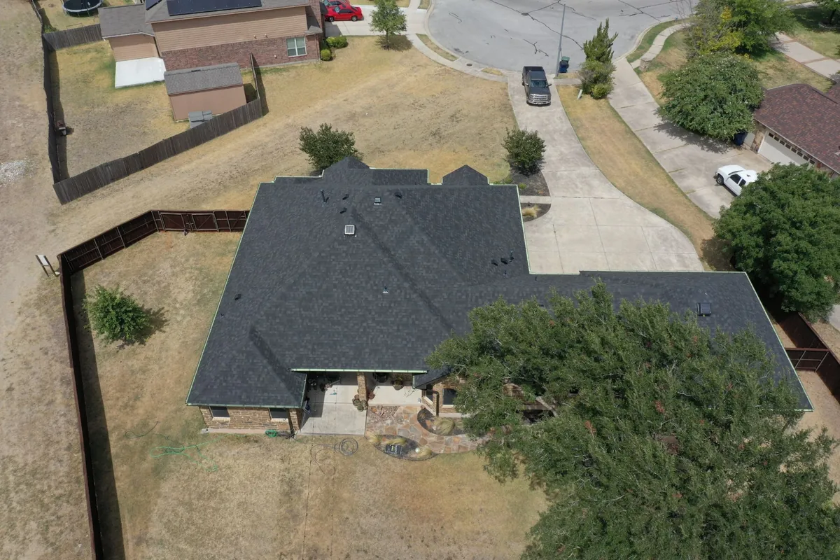 Aerial view of Fort Worth neighborhood served by Action Exteriors roofing and exterior services