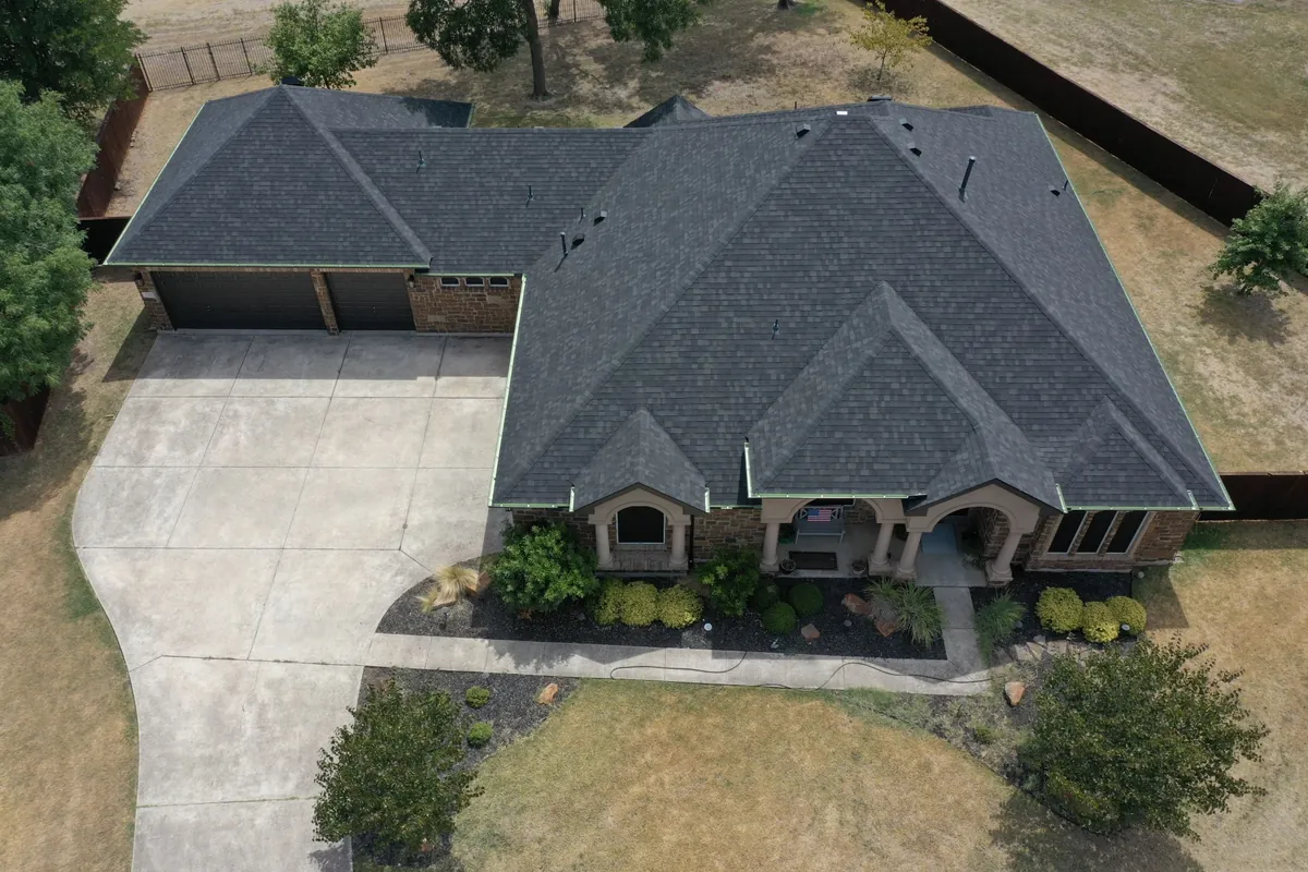 Aerial view of Greenville neighborhood served by Action Exteriors roofing and exterior services