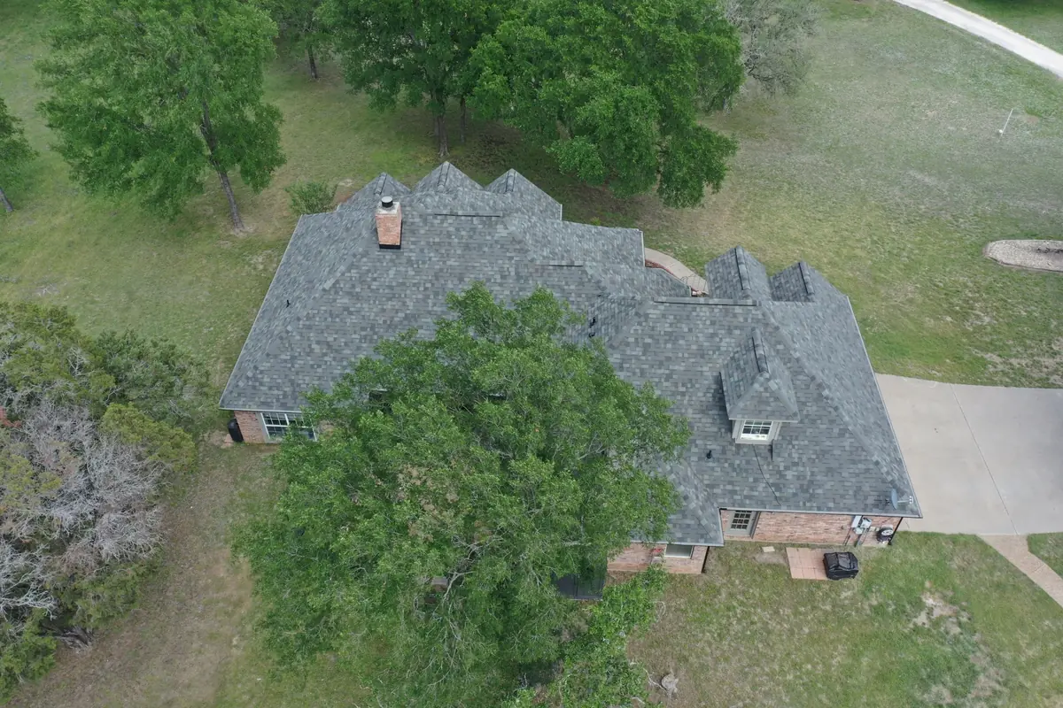 Aerial view of San Antonio neighborhood served by Action Exteriors roofing and exterior services