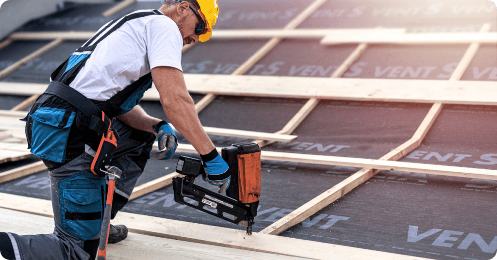 roofer with roof underlayment for action exteriors, roof damage in austin