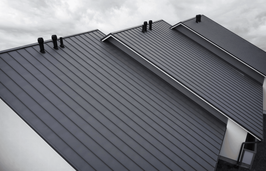 metal roofing on a commercial business from action exteriors roofing services