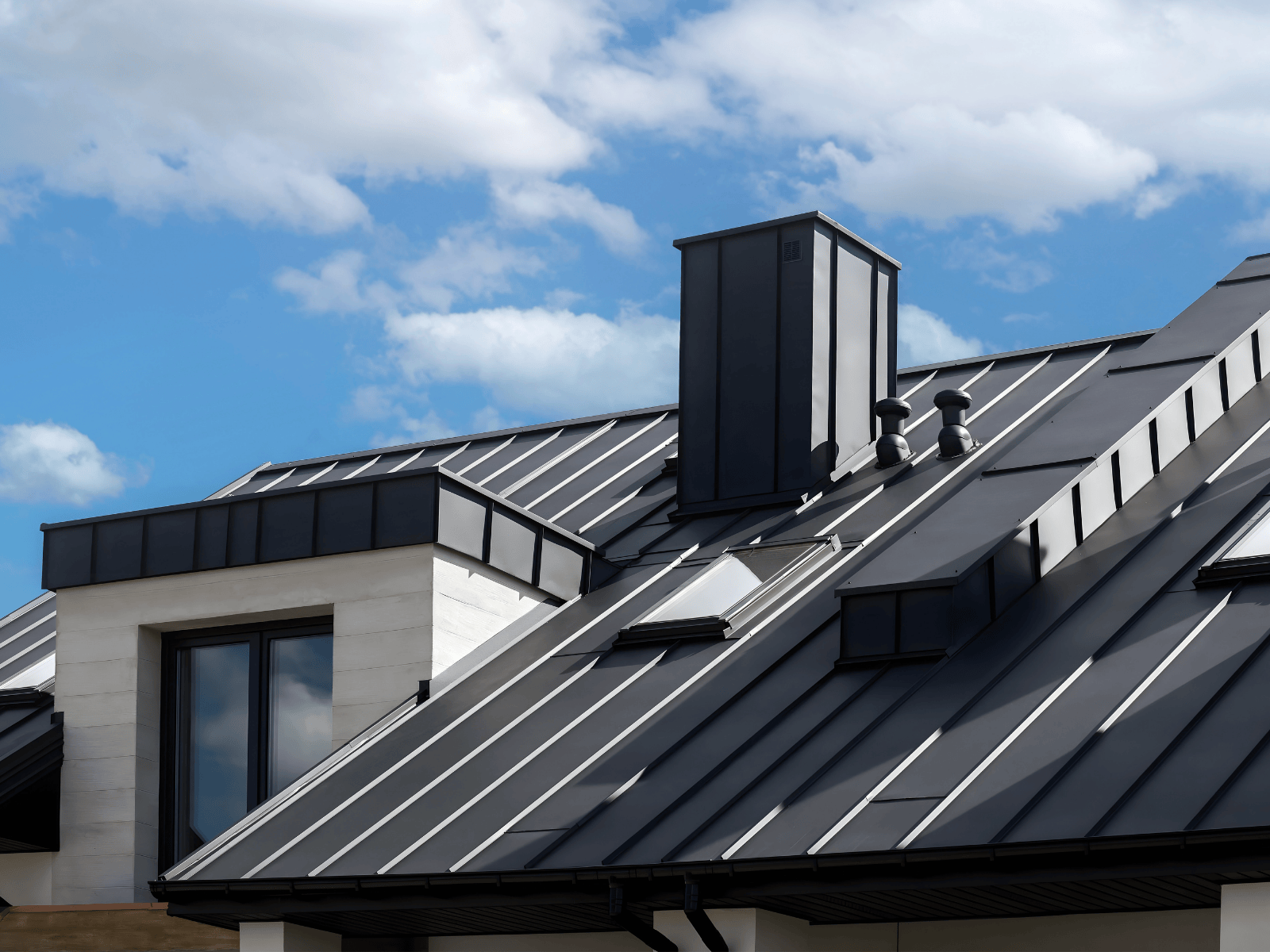 Metal roofing on a commercial building by action roofing exteriors