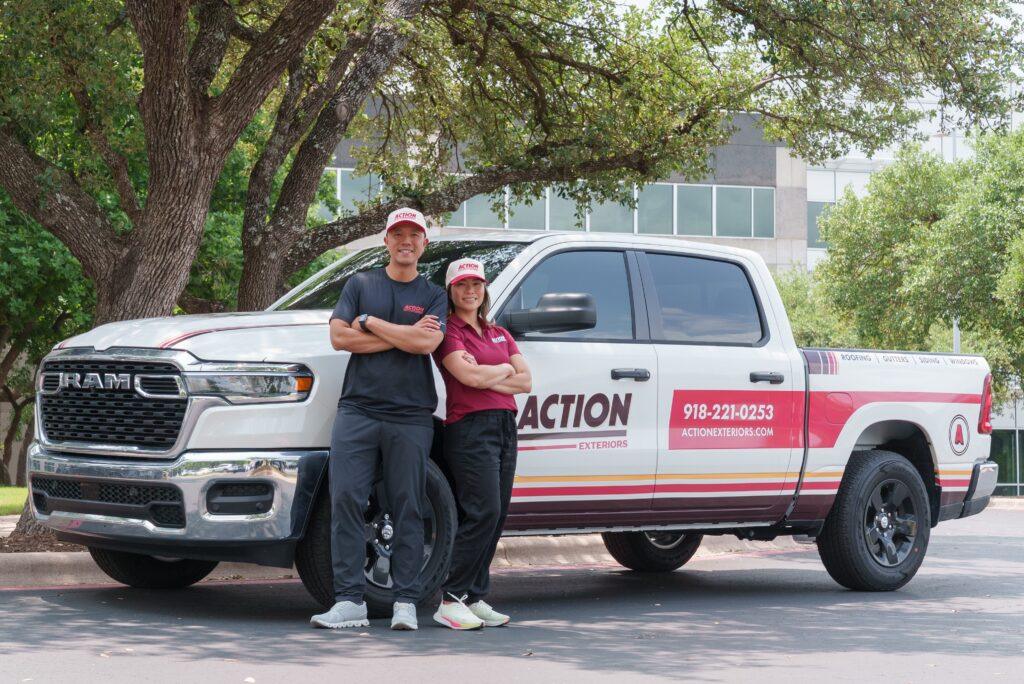 Action Exteriors roofing team.